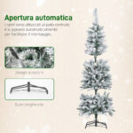 Albero di Natale Innevato con 180 Luci LED a 11 Effetti e 479 Rami, Ø65x180 cm, Verde e Bianco - immagine 7