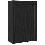 Armadio Guardaroba Portatile in Tessuto con 6 Ripiani Aperti e un Appendino, 103x43x162,5 cm, Nero
