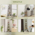 Libreria Angolare a 5 Ripiani con Struttura Pieghevole e Piedini Regolabili, Colore Legno - immagine 6