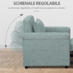 Poltrona Letto Singolo Salvaspazio Reclinabile su 4 Livelli con Seduta Imbottita, 96x84,5x87,5cm, Verde - immagine 5