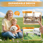 Recinto per Cani e Cuccioli con 16 Pannelli Modulabili e 2 Ingressi, 80x1,5x60cm - immagine 8