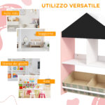 Scaffale Portagiochi per Bambini con Ripiani e Cassetti Rimovibili, Rosa - immagine 6