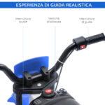 Moto da Cross Elettrica per Bambini da 3-5 Anni, Moto Elettrica per Bambini con Batteria 12V Ricaricabile e Rotelline Rimovibili, 106,5x51,5x68cm, Blu - immagine 5