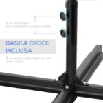 Ombrellone da Giardino 2,6x2,5 m con Rotazione a 360° e Tettuccio Ventilato in Poliestere Grigio - immagine 6