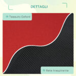 Cuccia Estiva Brandina per Cani fino a 18kg da Esterno e Interno Lettino per Animali 76x61x18 cm, Rosso - immagine 6