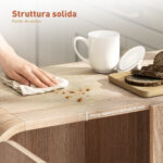 Credenza Cucina con 2 Armadietti, Ante Soft-Close e Ripiani Regolabili, 157x39x82 cm, Legno Naturale - immagine 7