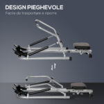 Vogatore Pieghevole, 4 Livelli di Resistenza e Display, Acciaio e ABS, 129x70x70 cm - immagine 7