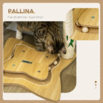 Albero Tiragraffi per Gatti max 5kg con Amaca, Palline da Gioco e Pali in Sisal, 53,5x53,5x90 cm, Beige - immagine 7