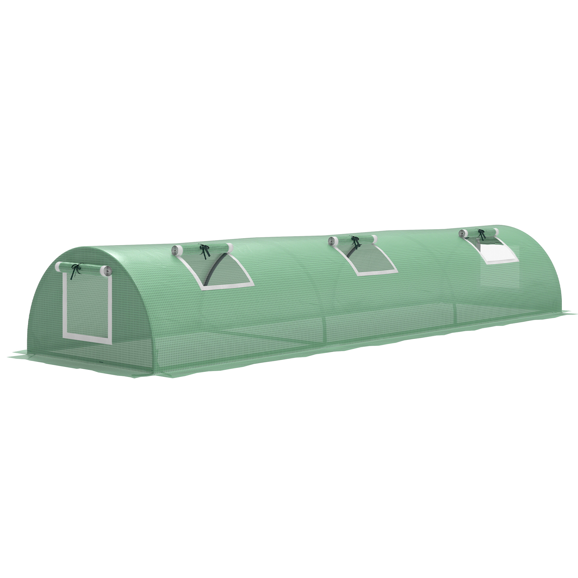 qrK8a819b9e67e788.jpg Serra Piccola con 5 Finestrelle e Griglia Centrale, in Acciaio, PE e PP, 3x80x45 cm, Verde - immagine 1