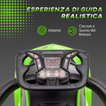 Lamborghini Macchinina per Bambini 2 in 1 con Maniglione e Barriera di Sicurezza, Volante e Clacson, Auto per Bambini in PP e Metallo, 86,5x40x89,5 cm, Verde e Nero - immagine 6
