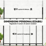 Legnaia da 0,8m³ Regolabile con Telo Impermeabile e Catene in Acciaio, 235x31x116 cm, Nero - immagine 6