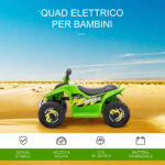 Quad Elettrico per Bambini con Batteria Ricaricabile 6V e Marcia Avanti e Indietro, 72x40x45,5 cm, Verde - immagine 4