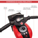 Moto Elettrica per Bambini 3-5 Anni (max, 25kg) con 3 Ruote, Luci e Suoni, Batteria 6V, Rosso, 86x42x52cm - immagine 6