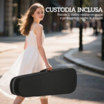 Violino 4/4 in Legno di Abete e Acero con Custodia, Arco, Spalliera e Pece, Nero - immagine 8