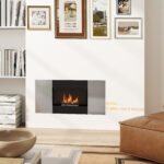 Camino a Bioetanolo 0,9L da Parete in Acciaio Inox, 1x15x54 cm, Nero e Argento - immagine 6