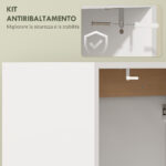 Mobile Sottolavabo con 2 Ante Ammortizzate per Lavabo Senza Piedistallo, 60x35x57,9 cm, Bianco - immagine 7