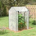 Serra da Giardino con Copertura in PE, 2 Zone Separate e Porte Avvolgibili, 1x80x150cm - immagine 2