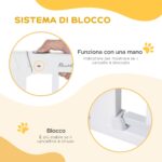 Cancelletto per Cani con Meccanismo Intelligente, Fissaggio a Pressione, Installazione senza Fori, Larghezza Regolabile 75-96cm, Bianco - immagine 6