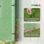 Serra da Giardino a Muro con 2 Porte Avvolgibili e Copertura in PE Anti UV, 2x80x2cm, Verde - immagine 7