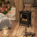 Camino a Bioetanolo in Acciaio Inox con Bruciatore da 1,2L per 3 Ore di Durata, 36x26x54cm, Nero - immagine 7