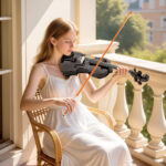 Violino 4/4 in Legno di Abete e Acero con Custodia, Arco, Spalliera e Pece, Nero - immagine 2