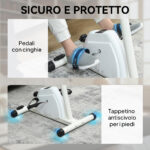 Cyclette per Riabilitazione Braccia e Gambe con Altezza e Resistenza Regolabili, Display LCD, Bianco - immagine 8