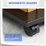 Mobile Porta Stampante in Legno Nero con 1 Cassetto, 2 Ripiani e Mensola CPU, per Ufficio 60x40x68,5cm - immagine 5