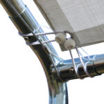 Tendone per Auto in Acciaio Zincato con Kit di Ancoraggio, 5,95x2,94x2,6m - Bianco - immagine 8