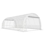 Serra a Tunnel 3x6x2 m con Porte Avvolgibili, Telaio in Acciaio e Copertura in PE Anti-UV, Trasparente