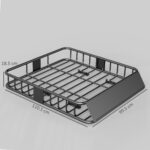 Portapacchi per Auto in Acciaio da 90,7 kg con Deflettori e Guide Laterali, 110,5x99,5x18,5 cm, Nero - immagine 3