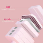 Set 2 Manubri Pesi Quadrati e Antiscivolo da 5 kg con Piastre Rimovibili, in Acciaio e ABS, 32x9x9 cm, Rosa - immagine 6