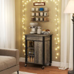 Carrello da Cucina Portavivande con Cassetto, Mensole, Armadietto e 4 Ruote, Legno Truciolare, 60x50x84,5cm, Quercia - immagine 7