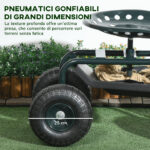 Carrello da Giardino con Sedile Regolabile e Vassoio Inferiore, in Acciaio, e PP, 83x36,5x45-60 cm, Verde Scuro - immagine 5