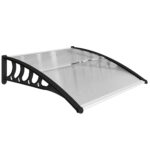 Tettoia da Esterno in Policarbonato per Porte e Finestre, 103x96,5x27cm, Trasparente