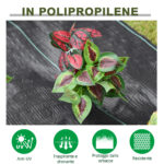 Telo Pacciamatura 50x2m 1g/m² Telo Anti Erbacce Telo Nero per Orto, Serra, Giardino Drenante e Traspirante con Quadrettatura - immagine 4
