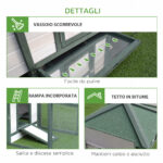 Pollaio da Giardino Prefabbricato in Legno 196x76x97cm, Bianco e Verde - immagine 7