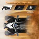 Quad Elettrico per Bambini 18-36 Mesi con Luci LED, Clacson e Pedali, 65,5x38,5x43,5 cm, Nero - immagine 5