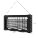 Lampada Antizanzare per Interno 8W con Catenella e Rete di Protezione, 49x6x25 cm, Nero - immagine 3