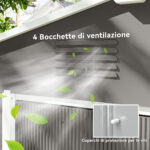 Casetta da Giardino in Lamiera di Acciaio con Porte Scorrevoli, 236x174x190cm, Grigio - immagine 6