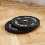 Set 2 Dischi Pesi da 10kg in Gomma con Foro da 2"/5 cm per Manubri e Bilancieri, Nero - immagine 7