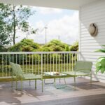 Salotto da Esterno in Rattan PE con Divanetto, 2 Poltroncine e Tavolino con Piano in Vetro, Verde - immagine 8