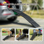 Rampa per Cani Pieghevole con Superficie Antiscivolo in MDF e Alluminio, 158x43,5x2,5 cm, Nero - immagine 7