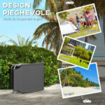 Set 2 Sdraio da Giardino Pieghevoli con Tettuccio Regolabile, in Tessuto Oxford e Metallo, 187x58x36 cm, Grigio - immagine 5