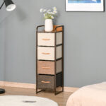 Cassettiera con 5 cassetti in tessuto pieghevole, struttura in acciaio, 45 x 30 x 116 cm - immagine 2