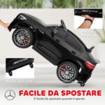 Macchina Elettrica per Bambini 3-5 Anni Mercedes con Cintura di Sicurezza e Telecomando, Nero - immagine 6