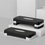 Stepper Fitness Casa, Step Fitness con Altezza Regolabile 10-15 cm, con Strato Antiscivolo, Pedana Step Fitness Casa per Allenamento a Palestra, 68x29cm, Nero e Grigio - immagine 3