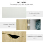 Colonna Bagno con 2 Ripiani e 2 Armadietti, Mobile Alto Salvaspazio 15,2x29,8x118 cm, Bianco e color Legno - immagine 6