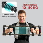 Power Twister a 4 Molle con Resistenza da 10 a 50 kg, in Acciaio Inox, 80x22x5 cm, Nero - immagine 4