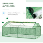 Serra Piccola per Giardino e Balcone con Finestre e Copertura in PE, 180x90x70cm, Verde - immagine 5