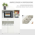 Mobile Cucina per Microonde con Armadietti, Mensole e Cassetto, Credenza Moderna in Legno 90x40x120cm Bianco - immagine 4